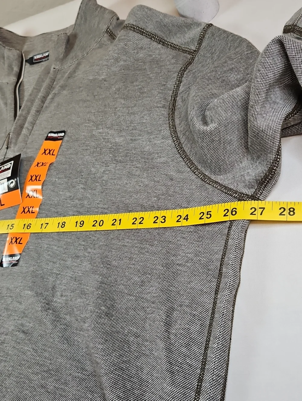 Kirkland Signature Heather Gray Quarter-Zip Pullover, Pima Cotton, XXL NWT